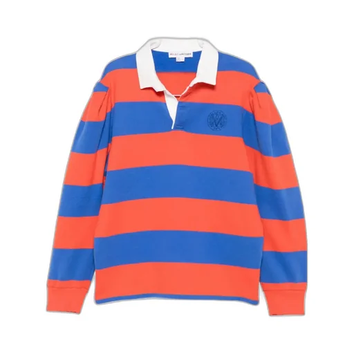 Striped Knitted Polo Top