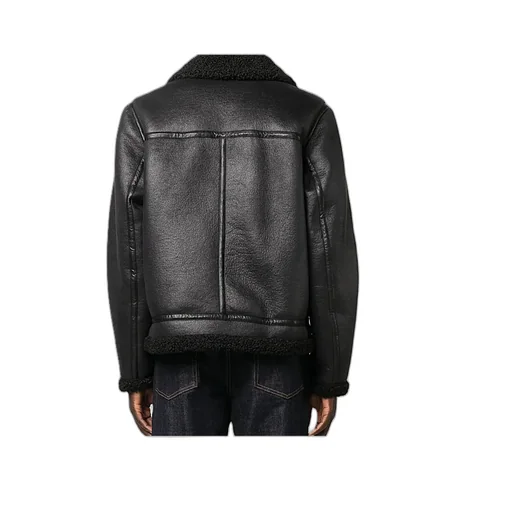 Faux-Shearling Zip-Up Bomber Jacket