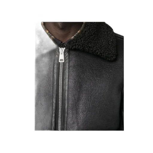 Faux-Shearling Zip-Up Bomber Jacket