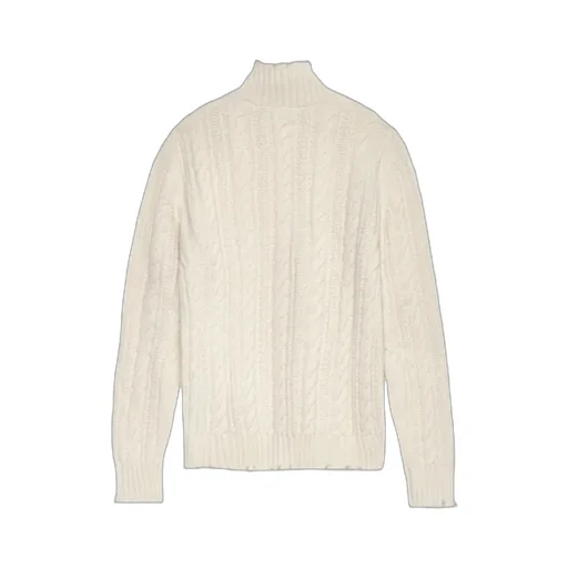 Cable-Knit Frayed Sweater