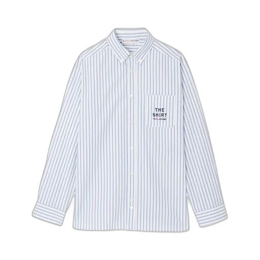 Pinstriped Straight-Hem Shirt