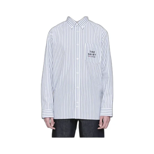Pinstriped Straight-Hem Shirt