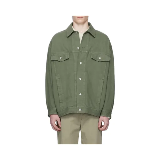 Button-Fastening Flap-Pocket Jacket
