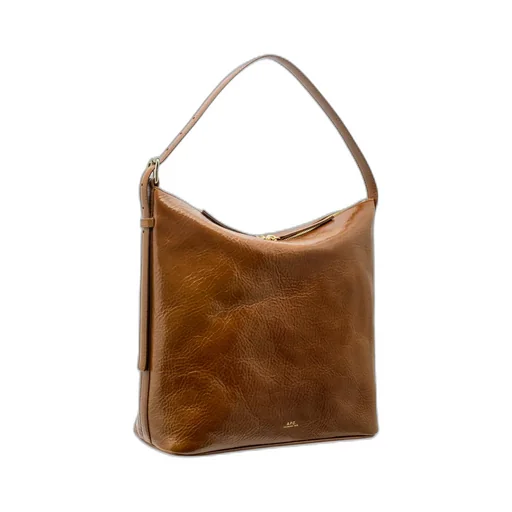 Top-Handle Zip Shoulder Bag
