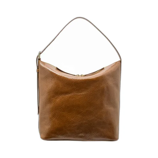 Top-Handle Zip Shoulder Bag