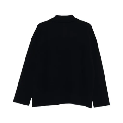 Long-Sleeved Wool Polo Shirt