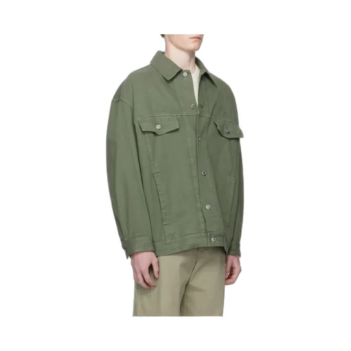 Button-Fastening Flap-Pocket Jacket