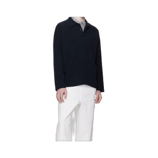 Long-Sleeved Wool Polo Shirt