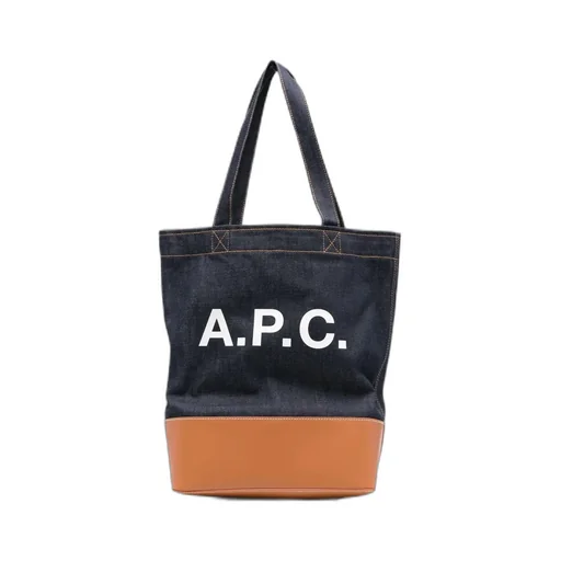 Medium Logo-Detail Denim Tote Bag