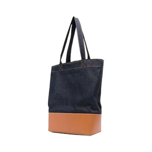 Medium Logo-Detail Denim Tote Bag