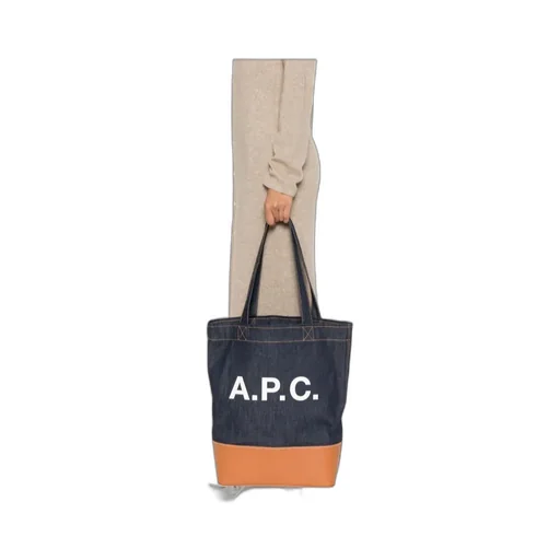 Medium Logo-Detail Denim Tote Bag