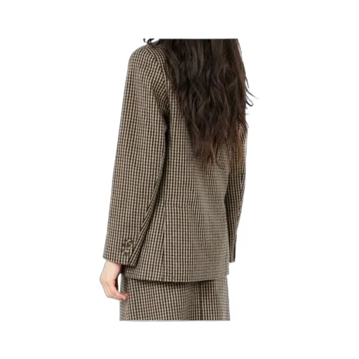 Gingham-Check Double-Breasted Coat