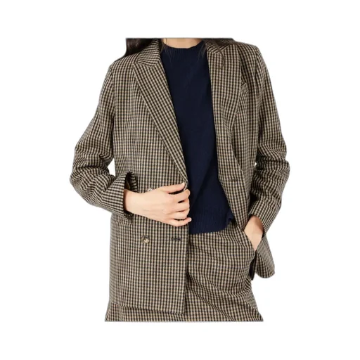 Gingham-Check Double-Breasted Coat