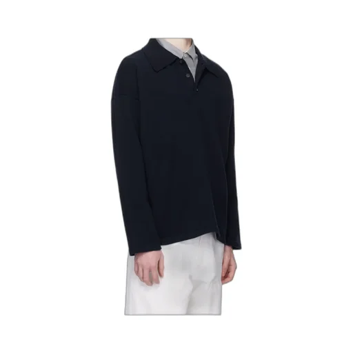 Long-Sleeved Wool Polo Shirt