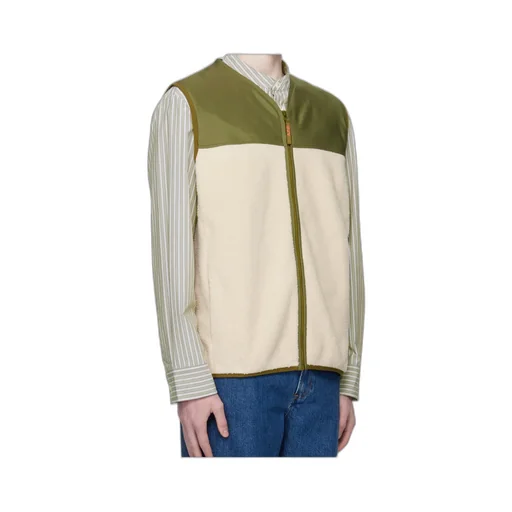 Fleece-Paneled Zip-Up Vest
