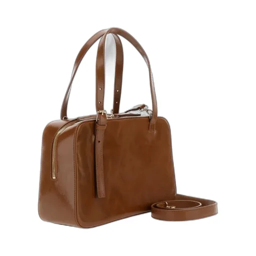 Buckled Top Handle Shoulder Bag