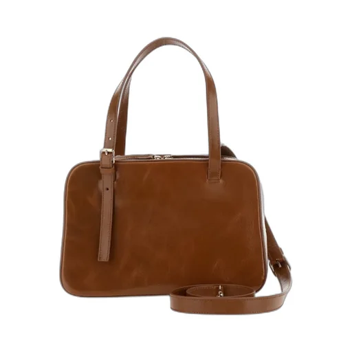 Buckled Top Handle Shoulder Bag