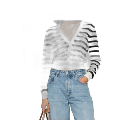 GaËLle Striped Button Cardigan