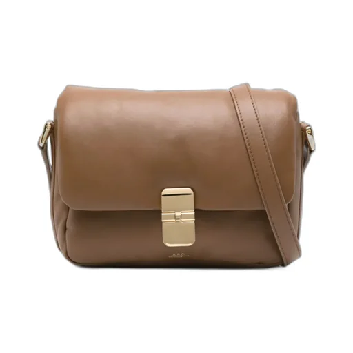 Logo-Printed Foldover Top Shoulder Bag