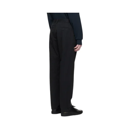 Button-Closure Straight-Leg Trousers