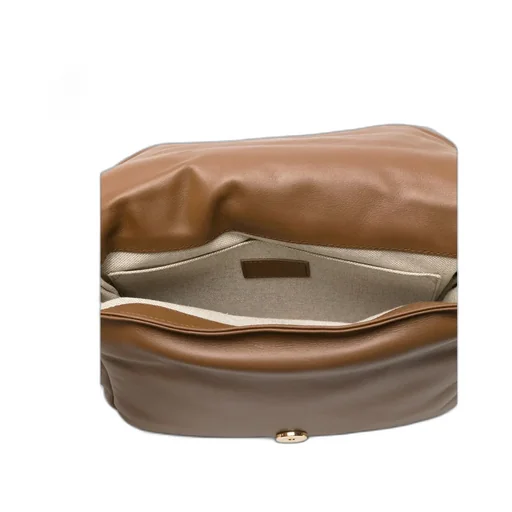 Logo-Printed Foldover Top Shoulder Bag