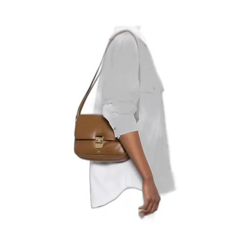 Logo-Printed Foldover Top Shoulder Bag