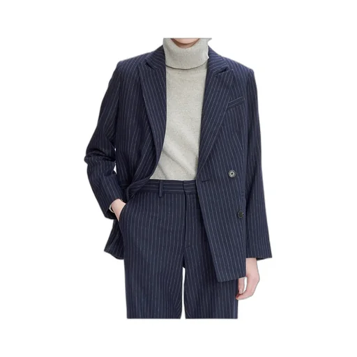 Double-Breasted Striped Blazer