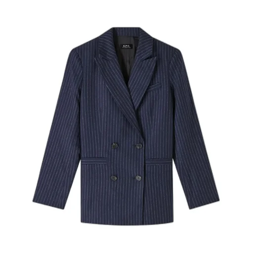 Double-Breasted Striped Blazer