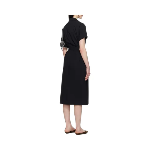 Seersucker Belted Waist Midi Dress