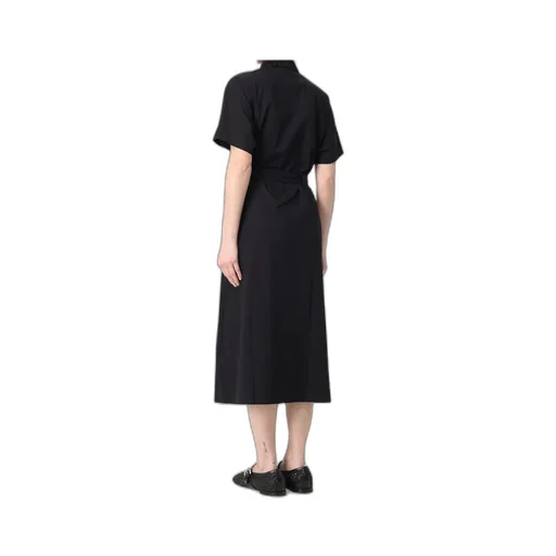 Seersucker Belted Waist Midi Dress