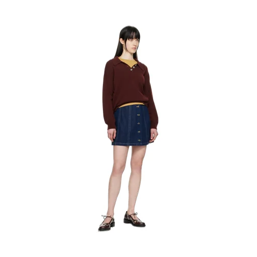 Denim Pipa Mini Skirt