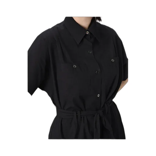 Seersucker Belted Waist Midi Dress