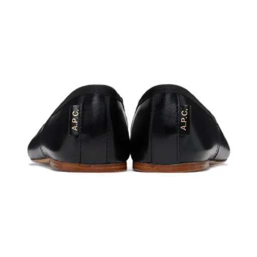 Round-Toe Leather Ballerina Shoes