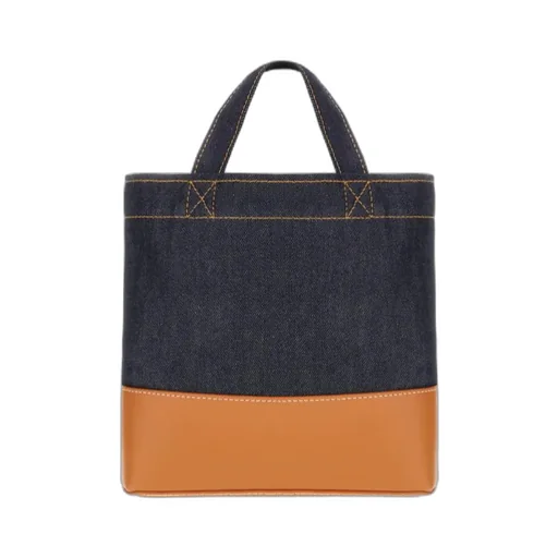 Logo Printed Panelled Tote Bag