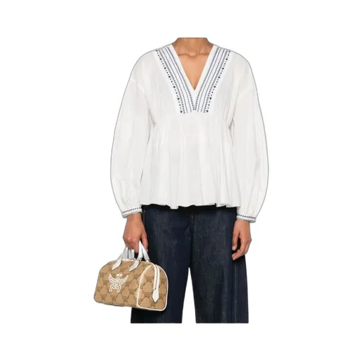 V-Neck Short-Sleeved Blouse