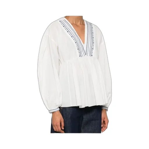V-Neck Short-Sleeved Blouse