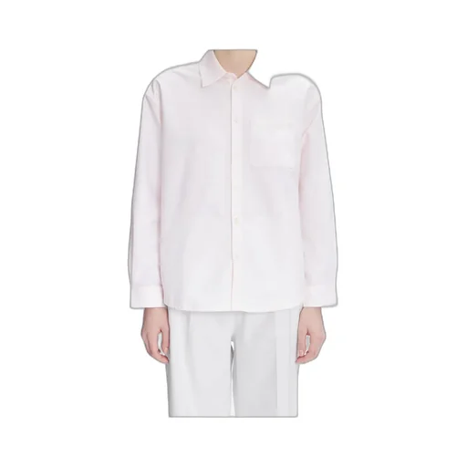 Long-Sleeved Straight-Hem Shirt