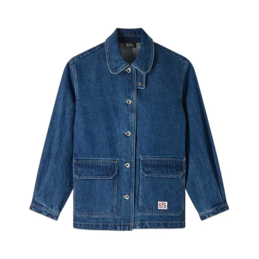 Buttoned Long-Sleeved Denim Jacket
