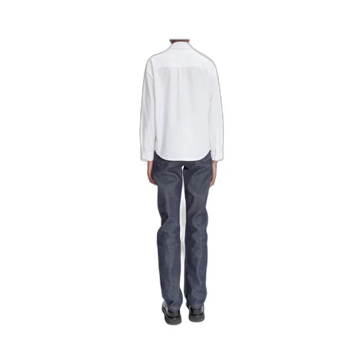 Long-Sleeved Straight-Hem Shirt