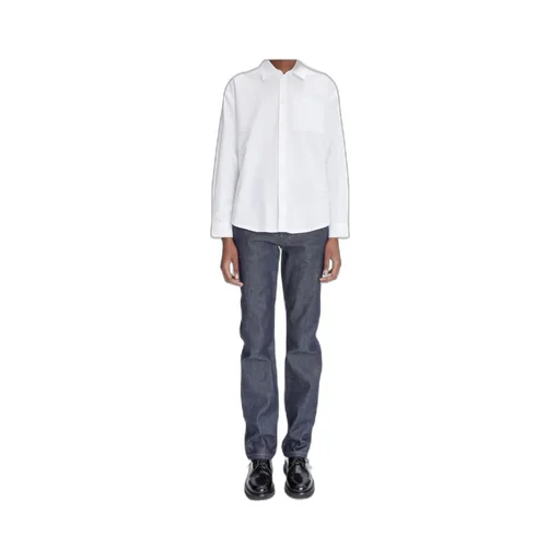Long-Sleeved Straight-Hem Shirt
