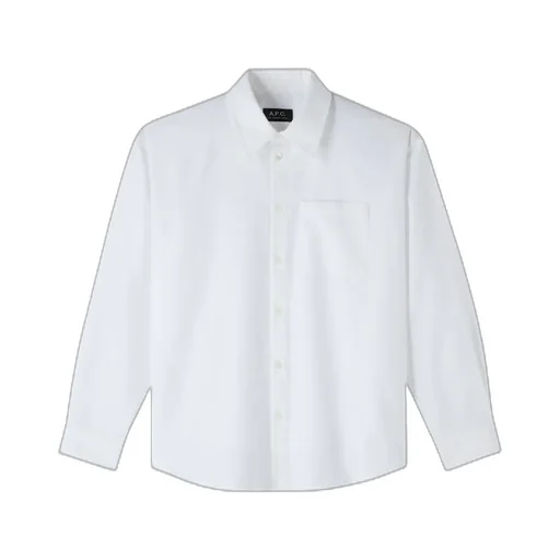 Long-Sleeved Straight-Hem Shirt