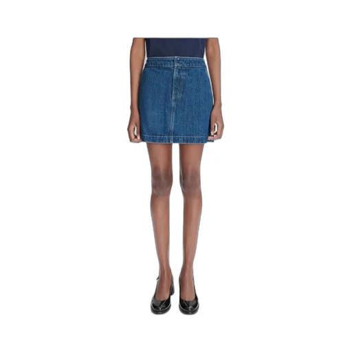 Logo-Patch Denim Skirt