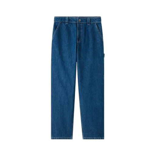 Logo Patch Straight Leg Jeans