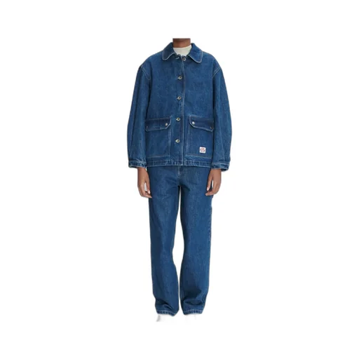 Buttoned Long-Sleeved Denim Jacket