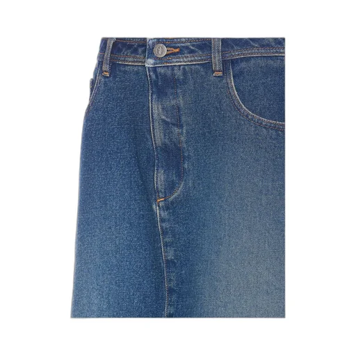 Slit-Detailed Denim Skirt