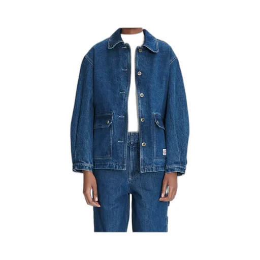 Buttoned Long-Sleeved Denim Jacket