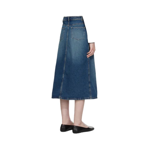 Slit-Detailed Denim Skirt
