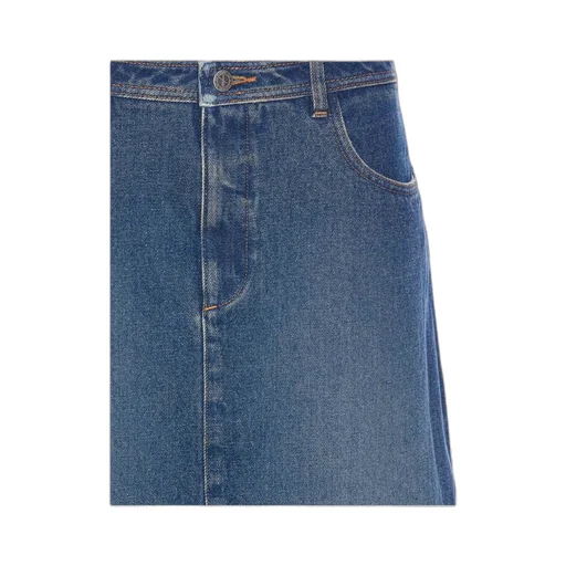 Slit-Detailed Denim Skirt