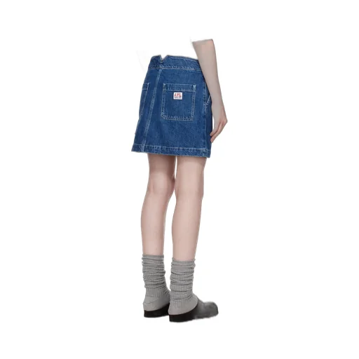 Logo-Patch Denim Skirt