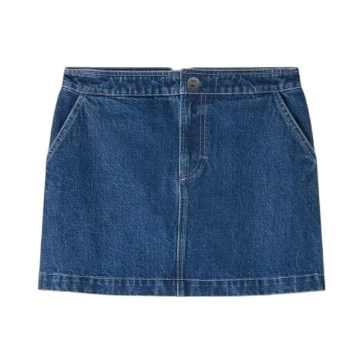 Logo-Patch Denim Skirt